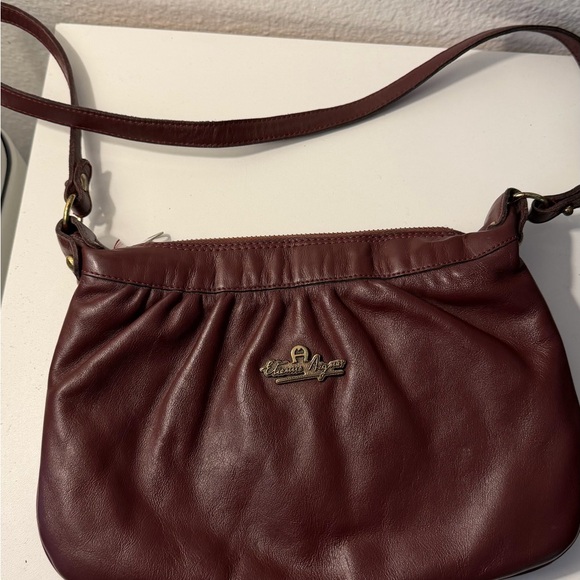 Vintage Etienne Aigner Burgundy Leather Crossbody Bag - Picture 1 of 5